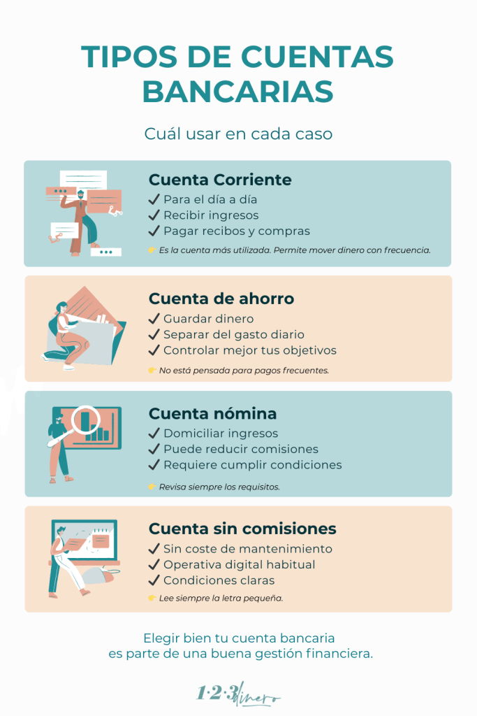 infografía sobre los tipos de cuentas bancarias